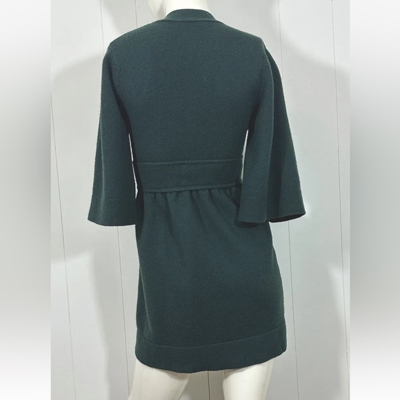 VTG UNITED COLORS of BENETTON emerald green wool open cardigan robe sz M - italy - Picture 5 of 8